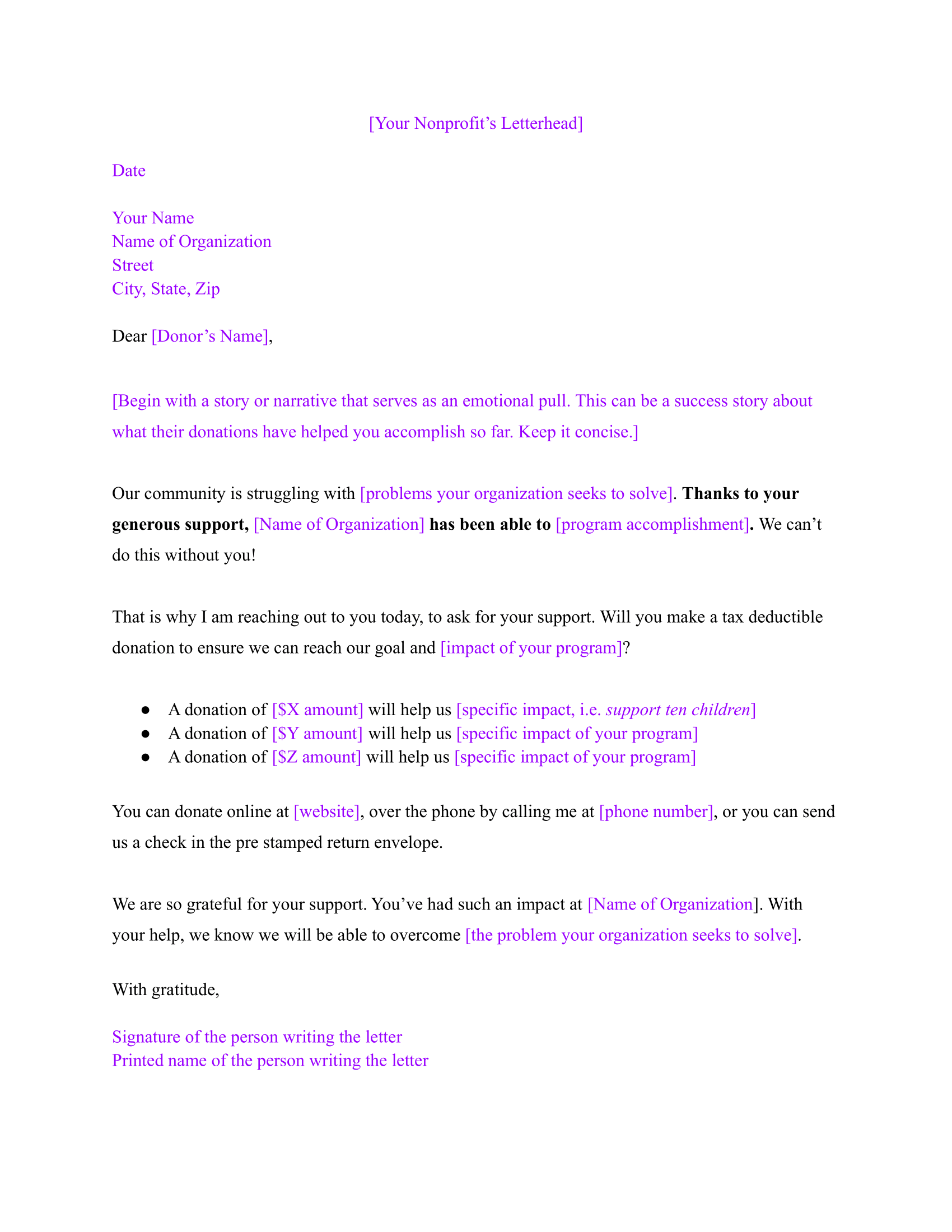How to Write an Excellent Fundraising Letter Template