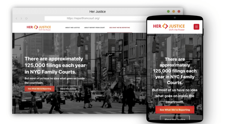 A mockup of a mobile-responsive nonprofit website